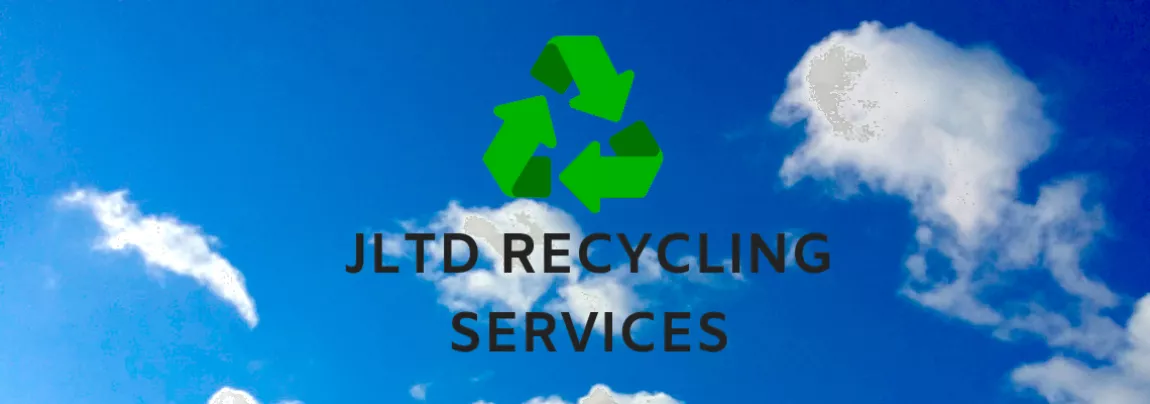 a blue sky background with the recycling symbol 