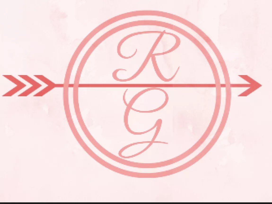 Red Gravity's logo - a pink background, the letters R and G encircled by a red circle and with a red arrow through the middle.