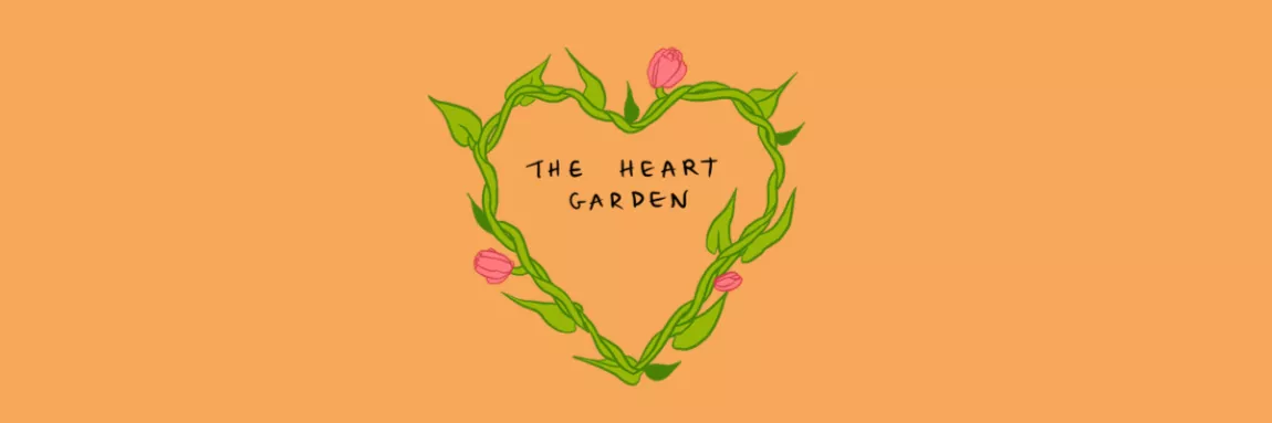 vines and flowers in a heart shaped design 