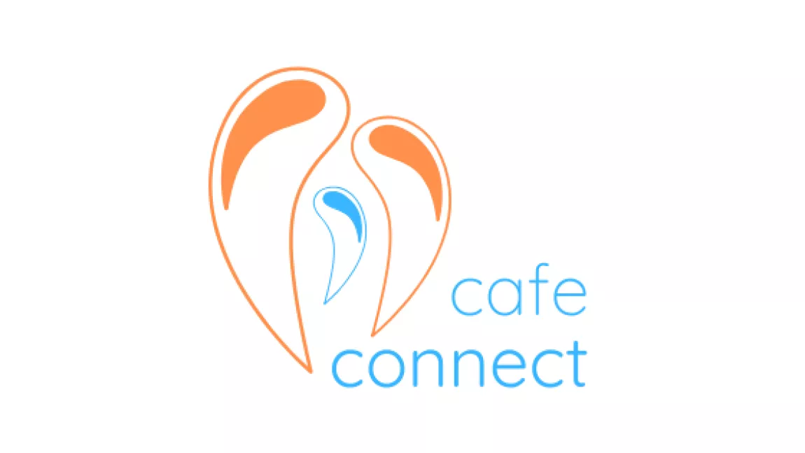 orange and blue cafe connect logo