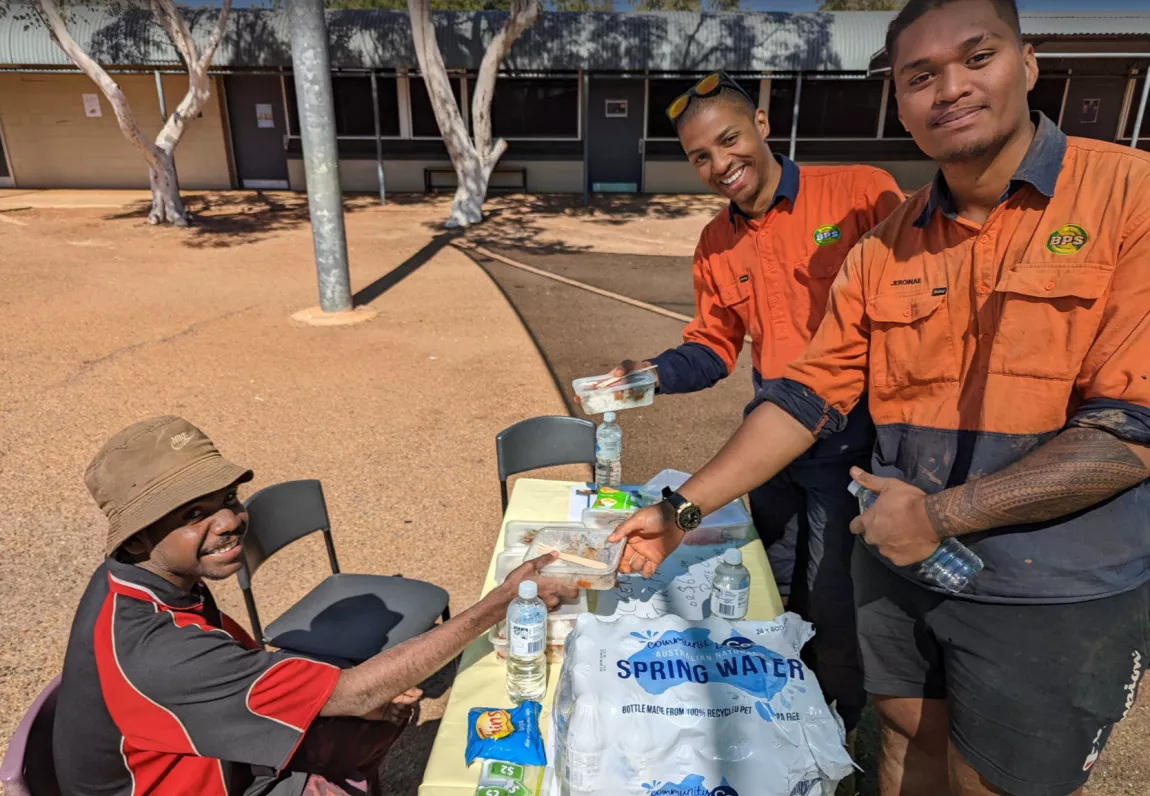 IMAGE: Student selling their $20 product at Tennant Creek market day